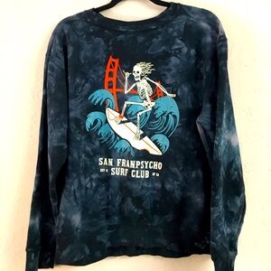 San Franpsycho Artist Series Sweatshirt Medium Tie Dye Surf Graphic Casual